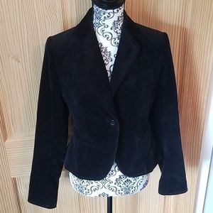 The Limited Black Blazer Jacket Suede Button suit